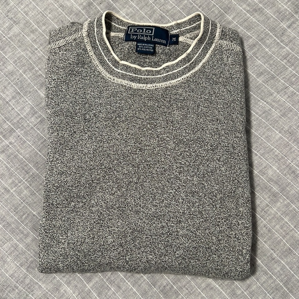 Heather grey crewneck pullover sweater, Polo Ralph Lauren, size M
